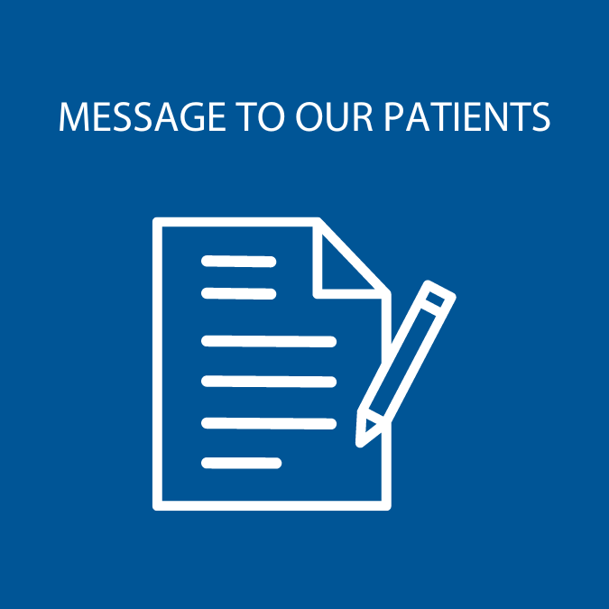 Message to our patients