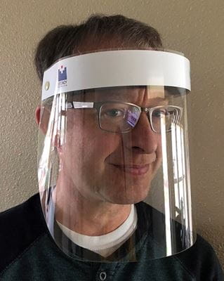 Dr. Bottlang wearing the new face shield