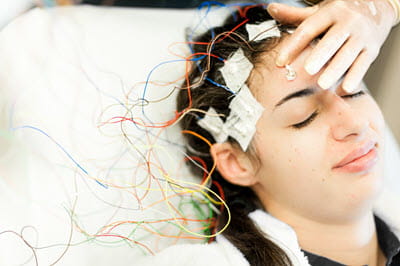 Epilepsy patient having an EEG test