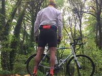 Wright bike commute in woods