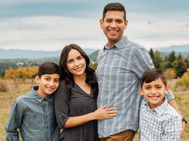 Gonzalo Romero pictured alongside his family