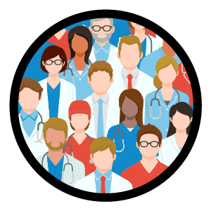 Icon depicting the more than 300 clinicians at Legacy Cancer Institute