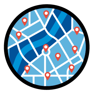 Icon depicting the multiple locations of Legacy Cancer Institute