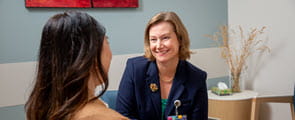 patient and provider interact at the Cancer Healing Center