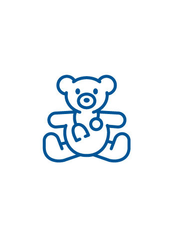icon of teddy bear with stethescope