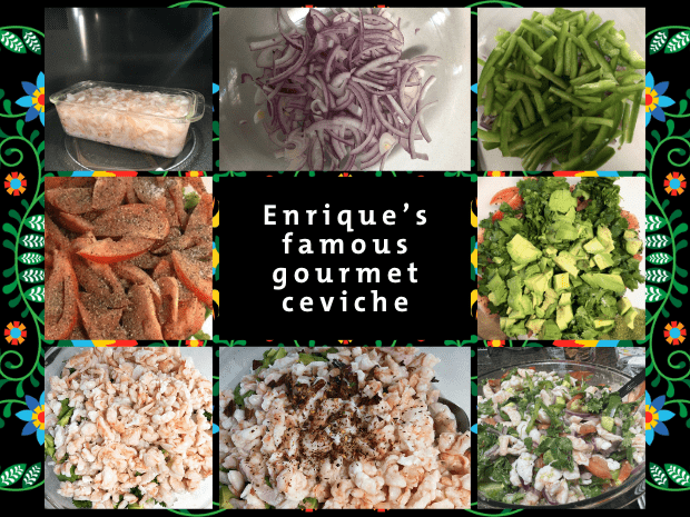 collage image of ingredients to make ceviche