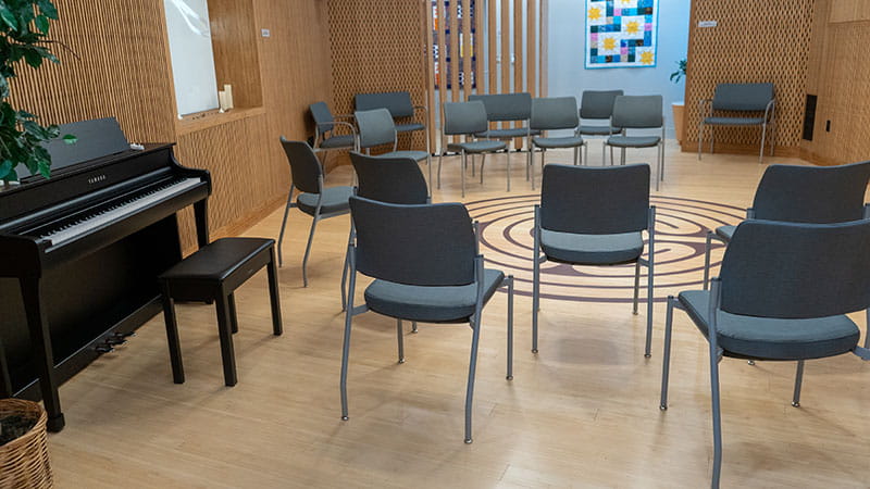 Interfaith Chapel interior.