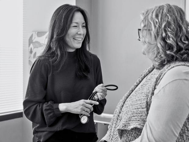 Amie Bates pictured with patient