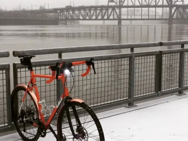 Wright rode through snow to work.
